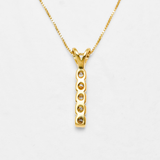 Vertical Moonstone Pendant - Natural Rainbow Moonstone Necklace, Gold Moonstone Pendant