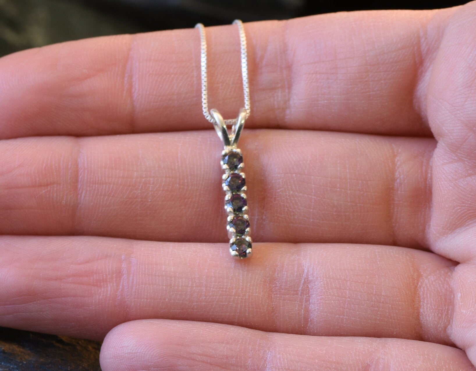 Peridot Pendant, Natural Peridot, August Birthstone, Green Line Pendant, Bar Pendant, Vintage Pendant, Layering Necklace, 925 Silver Pendant