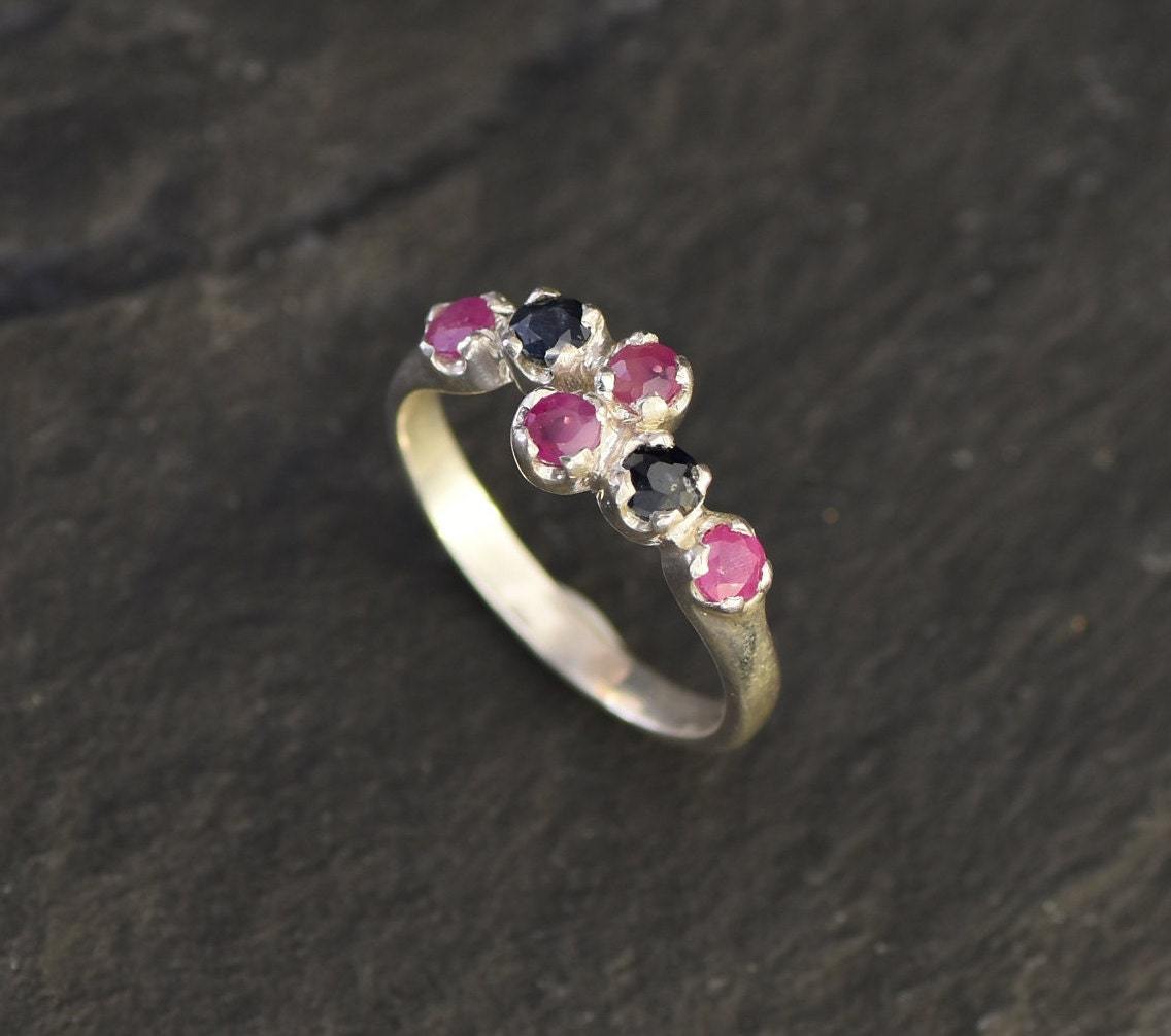 Elegant 925 Sterling Silver Natural Sapphire Ring featuring a round blue sapphire, perfect for birthdays and special occasions.