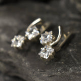 Sparkly Diamond Earrings - Square Diamond Earrings - Long Square Earrings