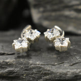 Sparkly Diamond Earrings - Square Diamond Earrings - Long Square Earrings