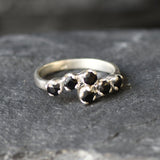 Onyx Ring - Black Stone Ring - Vintage Bypass Band