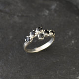 Onyx Ring - Black Stone Ring - Vintage Bypass Band