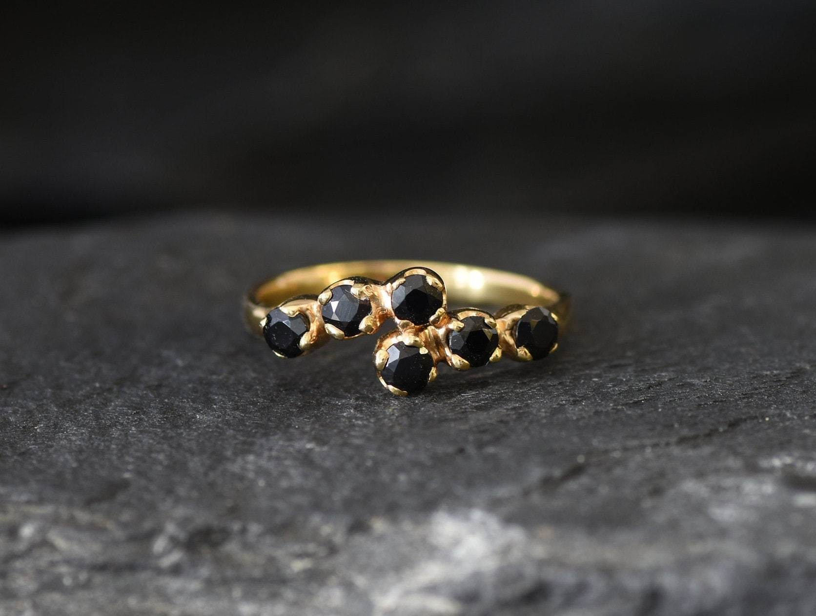 Onyx Ring, Black Stone Band, Natural Onyx Ring, Dainty Black Ring, Black Stackable Ring, Small Black Ring, Solid Silver Ring, Onyx Band, 925(1)