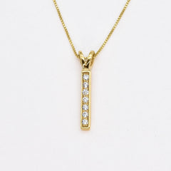 Bar Diamond Pendant, Created CZ Diamond, Minimalist Necklace, Gold Drop Pendant, Layered Necklace Gold, Small Pendant, Gold Vermeil Necklace