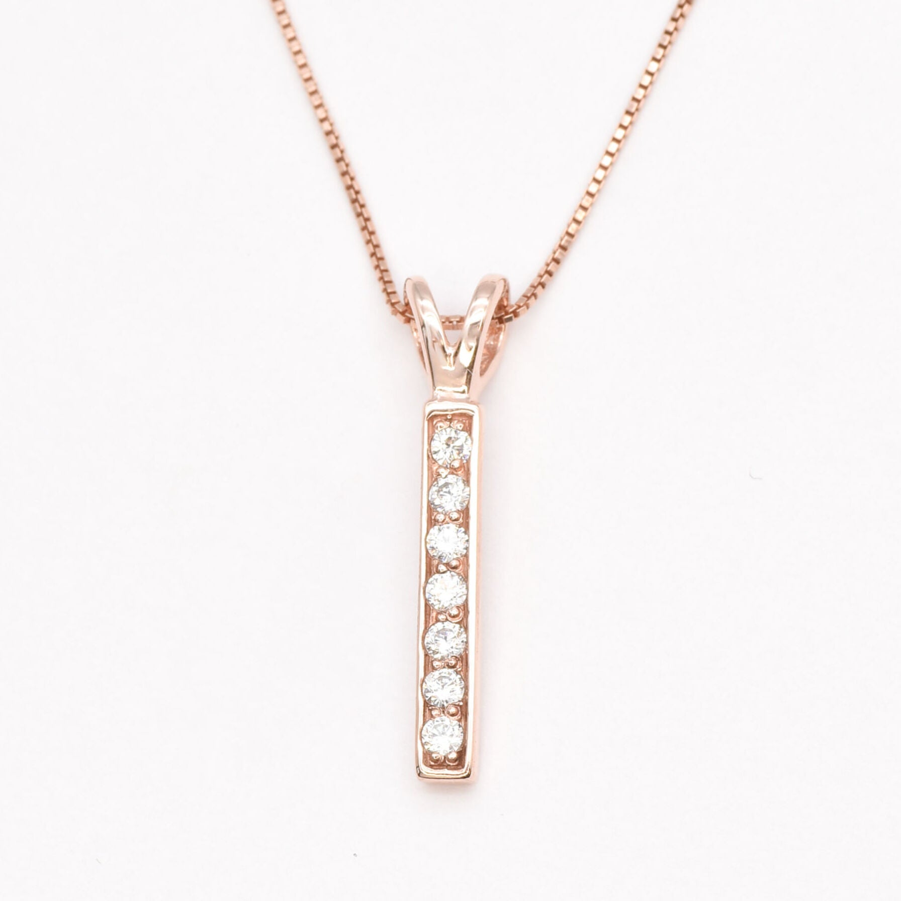 Bar Diamond Pendant, Created CZ Diamond, Minimalist Necklace, Gold Drop Pendant, Layered Necklace Gold, Small Pendant, Gold Vermeil Necklace(2)
