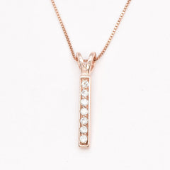 Bar Diamond Pendant, Created CZ Diamond, Minimalist Necklace, Gold Drop Pendant, Layered Necklace Gold, Small Pendant, Gold Vermeil Necklace(2)
