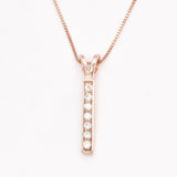 Vertical Diamond Pendant - Gold Diamond Necklace, Bar Diamond Pendant