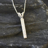 Vertical Diamond Necklace - Layering Necklace - Diamond Drop Pendant