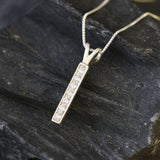 Vertical Diamond Necklace - Layering Necklace - Diamond Drop Pendant