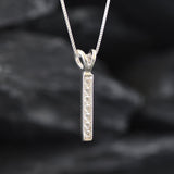 Vertical Diamond Necklace - Layering Necklace - Diamond Drop Pendant