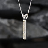 Vertical Diamond Necklace - Layering Necklace - Diamond Drop Pendant