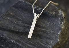 Bar Diamond Pendant, Created CZ Diamond, Minimalist Necklace, Gold Drop Pendant, Layered Necklace Gold, Small Pendant, Gold Vermeil Necklace(3)