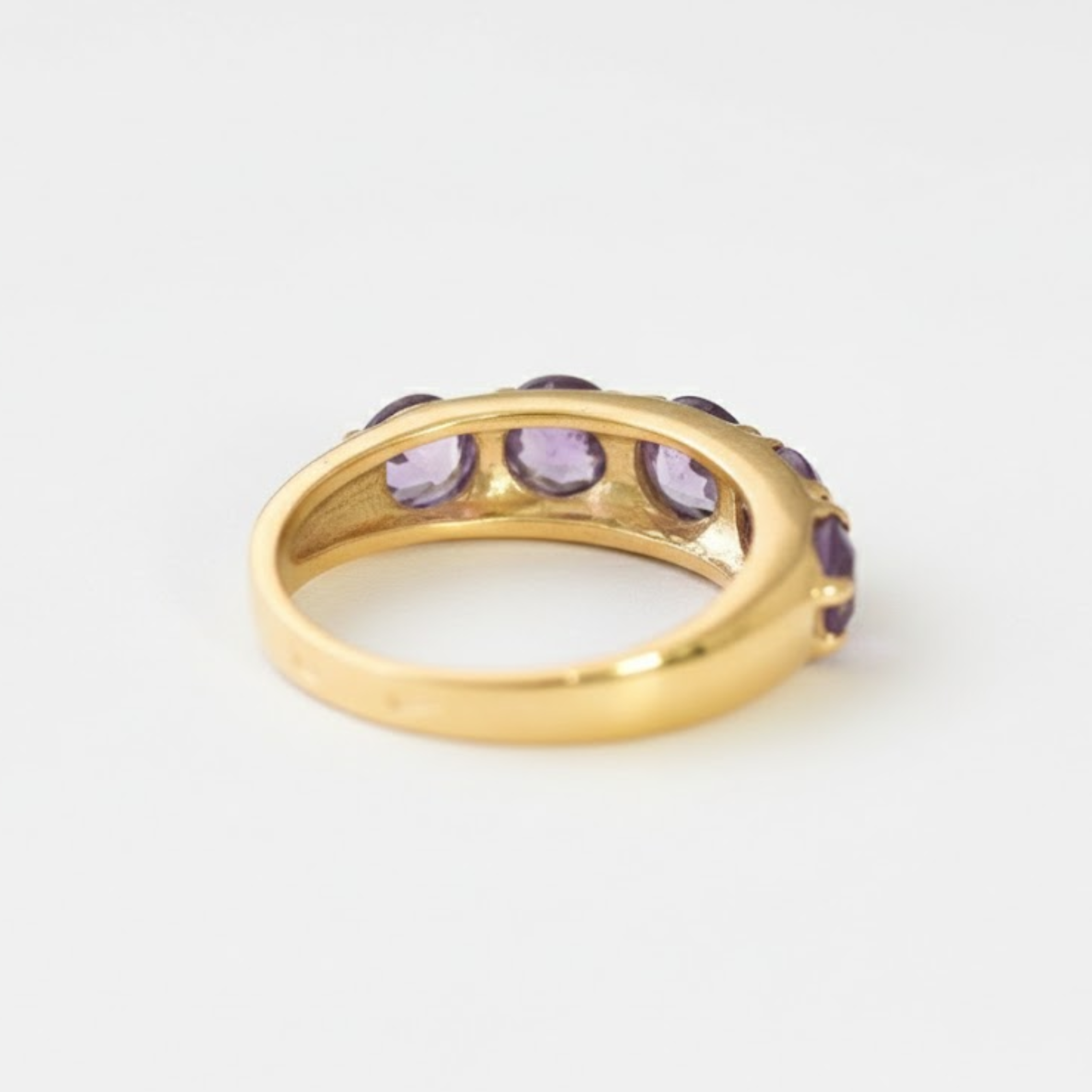 Beautiful Gold Vermeil Amethyst Ring - Half Eternity Style, perfect for everyday elegance and thoughtful gifting on special days.