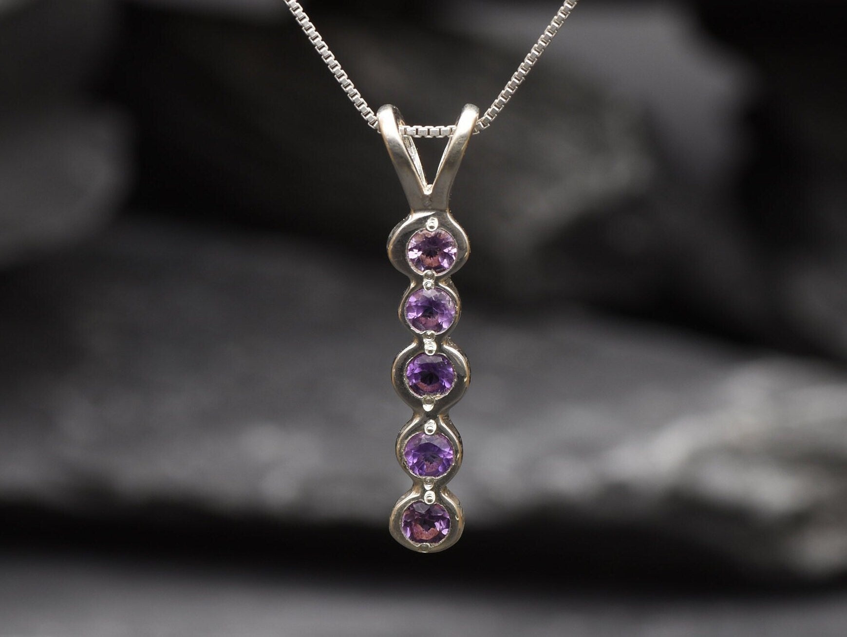 Amethyst Pendant, Natural Amethyst, February Birthstone, Bubble Pendant, Purple Pendant, Amethyst Necklace, Layering Necklace, 925 Silver