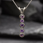 Amethyst Pendant, Natural Amethyst, February Birthstone, Bubble Pendant, Purple Pendant, Amethyst Necklace, Layering Necklace, 925 Silver