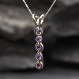 Amethyst Pendant, Natural Amethyst, February Birthstone, Bubble Pendant, Purple Pendant, Amethyst Necklace, Layering Necklace, 925 Silver