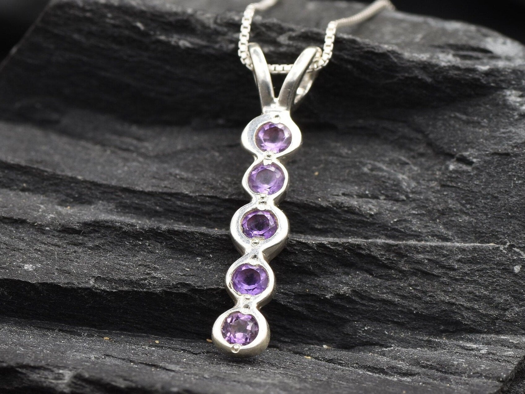 Amethyst Pendant, Natural Amethyst, February Birthstone, Bubble Pendant, Purple Pendant, Amethyst Necklace, Layering Necklace, 925 Silver