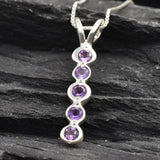 Amethyst Pendant, Natural Amethyst, February Birthstone, Bubble Pendant, Purple Pendant, Amethyst Necklace, Layering Necklace, 925 Silver