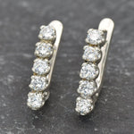 Diamond Earrings, Minimalist Diamond Earrings, Created Diamond, Diamond Bar Earrings, 925 Sterling Silver, Cubic Zirconia, Drop Earrings