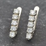 Diamond Earrings, Minimalist Diamond Earrings, Created Diamond, Diamond Bar Earrings, 925 Sterling Silver, Cubic Zirconia, Drop Earrings