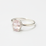 Classic Pink Oval Rose Quartz Ring set in 925 Sterling Silver, ideal for birthdays and everyday elegance.