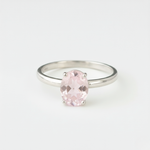 Stunning Rose Quartz Ring featuring a delicate pink oval stone in 925 Sterling Silver, perfect for any occasion and stylish daily wear.