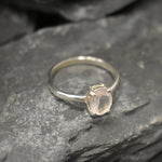 Rose Quartz Ring, Natural Rose Quartz, Solitaire Ring, Dainty Ring, Pink Solitaire Ring, Pink Diamond Ring, Dainty Oval Ring, Silver Ring