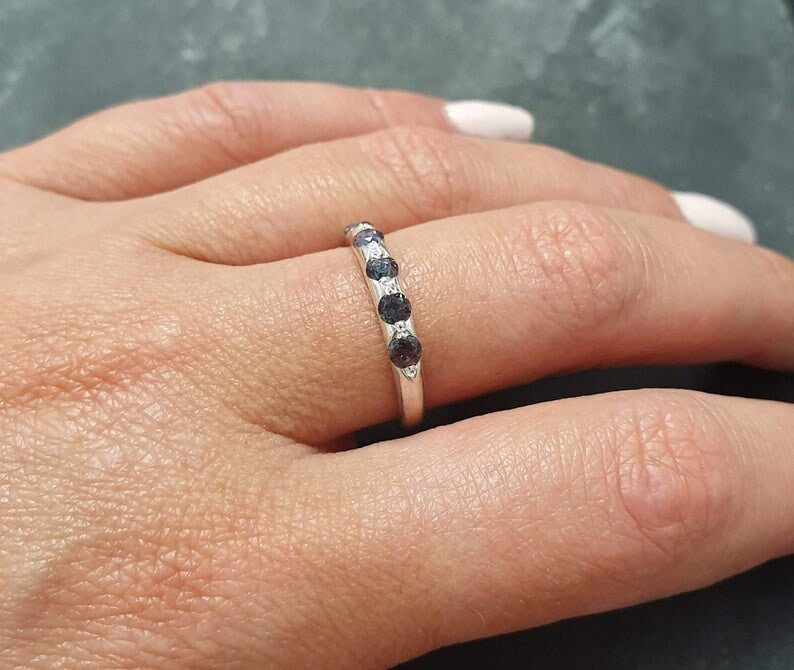 Mystic Topaz Band, Natural Mystic Topaz, December Birthstone, Stackable Ring, Mystic Topaz Ring, Vintage Topaz Ring, Solid Silver Ring