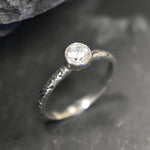 Diamond Ring, Created Diamond, Silver Tribal Ring, Vintage Diamond Ring, Clear Diamond Ring, Sparkly Ring, Promise Ring, Solid Silver Ring