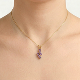 Purple Amethyst Pendant - Real Amethyst Necklace - Gold Purple Pendant