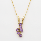 Purple Amethyst Pendant - Real Amethyst Necklace, Gold Purple Pendant