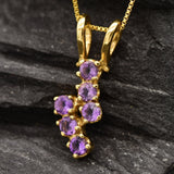 Purple Amethyst Pendant - Real Amethyst Necklace - Gold Purple Pendant