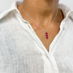 Beautiful Created Ruby Pendant in 925 Sterling Silver, a stunning July birthstone piece symbolizing passion and elegance.