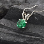 Beautiful Created Emerald Pendant in 925 Sterling Silver, a versatile piece perfect for celebrating May birthdays and special moments.