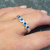 Sapphire Ring - Blue Eternity Ring - Vintage Bubble Ring