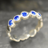 Sapphire Ring - Blue Eternity Ring - Vintage Bubble Ring