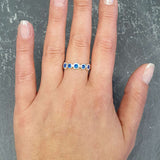 Sapphire Ring - Blue Eternity Ring - Vintage Bubble Ring