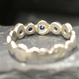 Sapphire Ring - Blue Eternity Ring - Vintage Bubble Ring