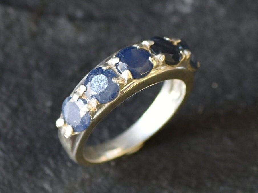 Elegant 925 Sterling Silver Sapphire Ring, featuring a round blue sapphire, perfect for September birthdays and special celebrations.