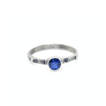 Sapphire Ring, Created Sapphire, Dainty Ring, Blue Sapphire Solitaire, Stackable Ring, Vintage Ring, Royal Blue Ring, Solid Silver Ring