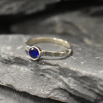 Sapphire Ring, Created Sapphire, Dainty Ring, Blue Sapphire Solitaire, Stackable Ring, Vintage Ring, Royal Blue Ring, Solid Silver Ring