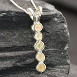 Fire Opal Pendant, Natural Opal, October Pendant, Opal Pendant, Cluster Pendant, Round Opal Pendant, Opal Necklace, Bubble Pendant, Silver