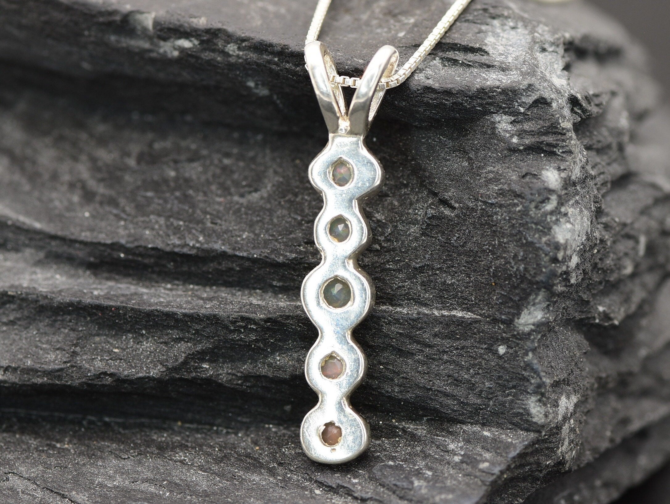 Fire Opal Pendant, Natural Opal, October Pendant, Opal Pendant, Cluster Pendant, Round Opal Pendant, Opal Necklace, Bubble Pendant, Silver