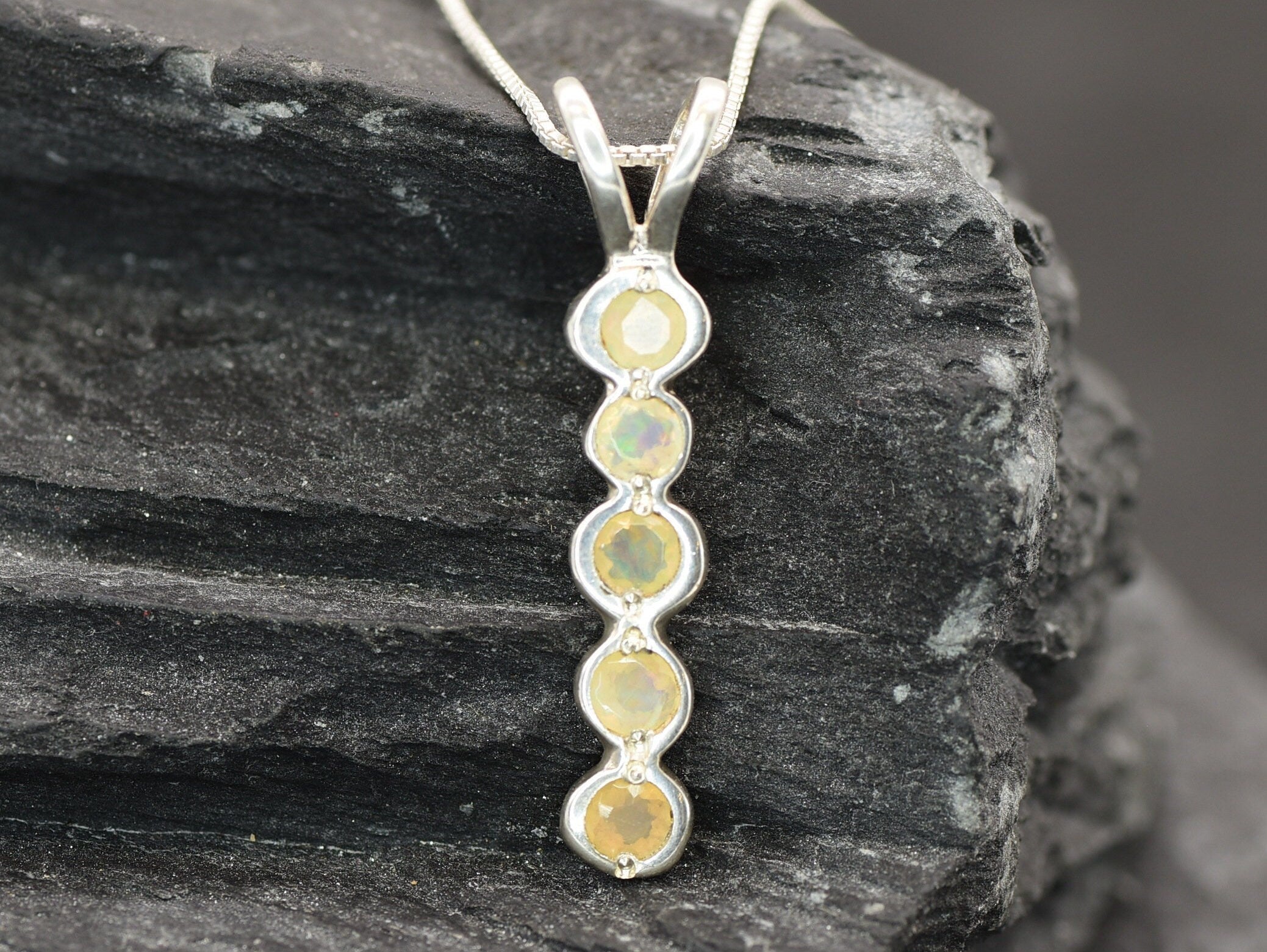 Fire Opal Pendant, Natural Opal, October Pendant, Opal Pendant, Cluster Pendant, Round Opal Pendant, Opal Necklace, Bubble Pendant, Silver