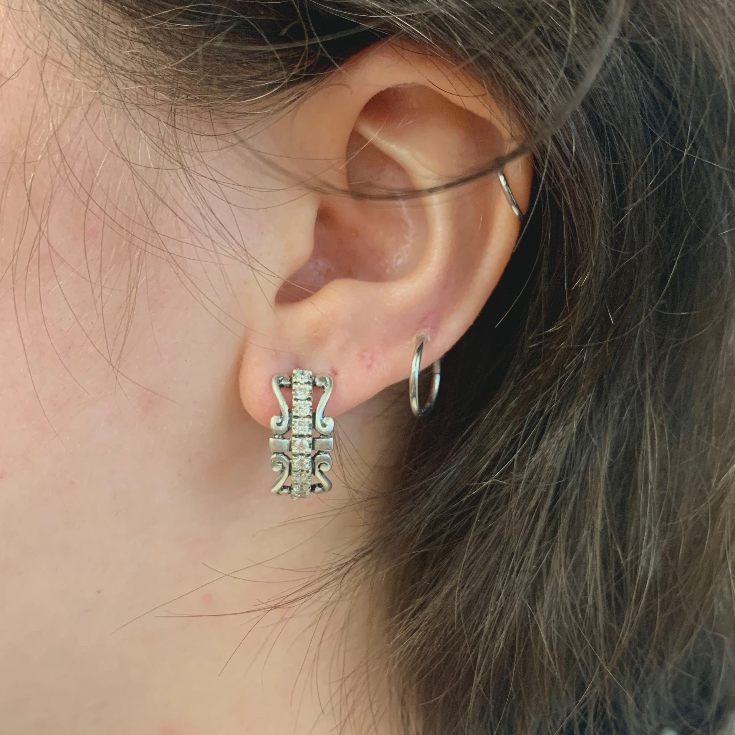 Crown Earrings, Diamond Earrings, Created Diamond, Tiara Earrings, Sparkly Earrings, White Diamond Studs, Diamond Studs, 925 Silver Earrings