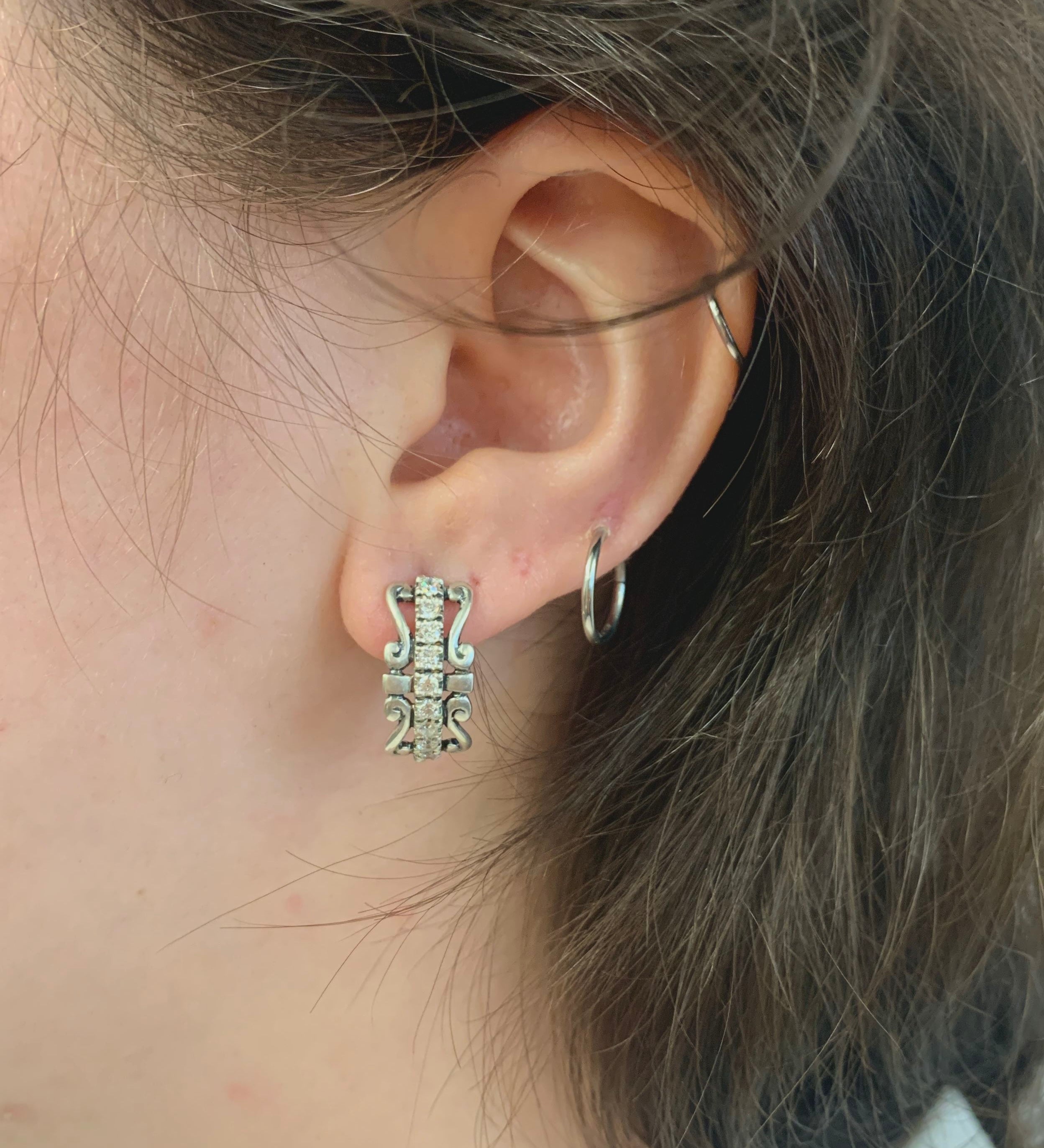 Crown Earrings, Diamond Earrings, Created Diamond, Tiara Earrings, Sparkly Earrings, White Diamond Studs, Diamond Studs, 925 Silver Earrings