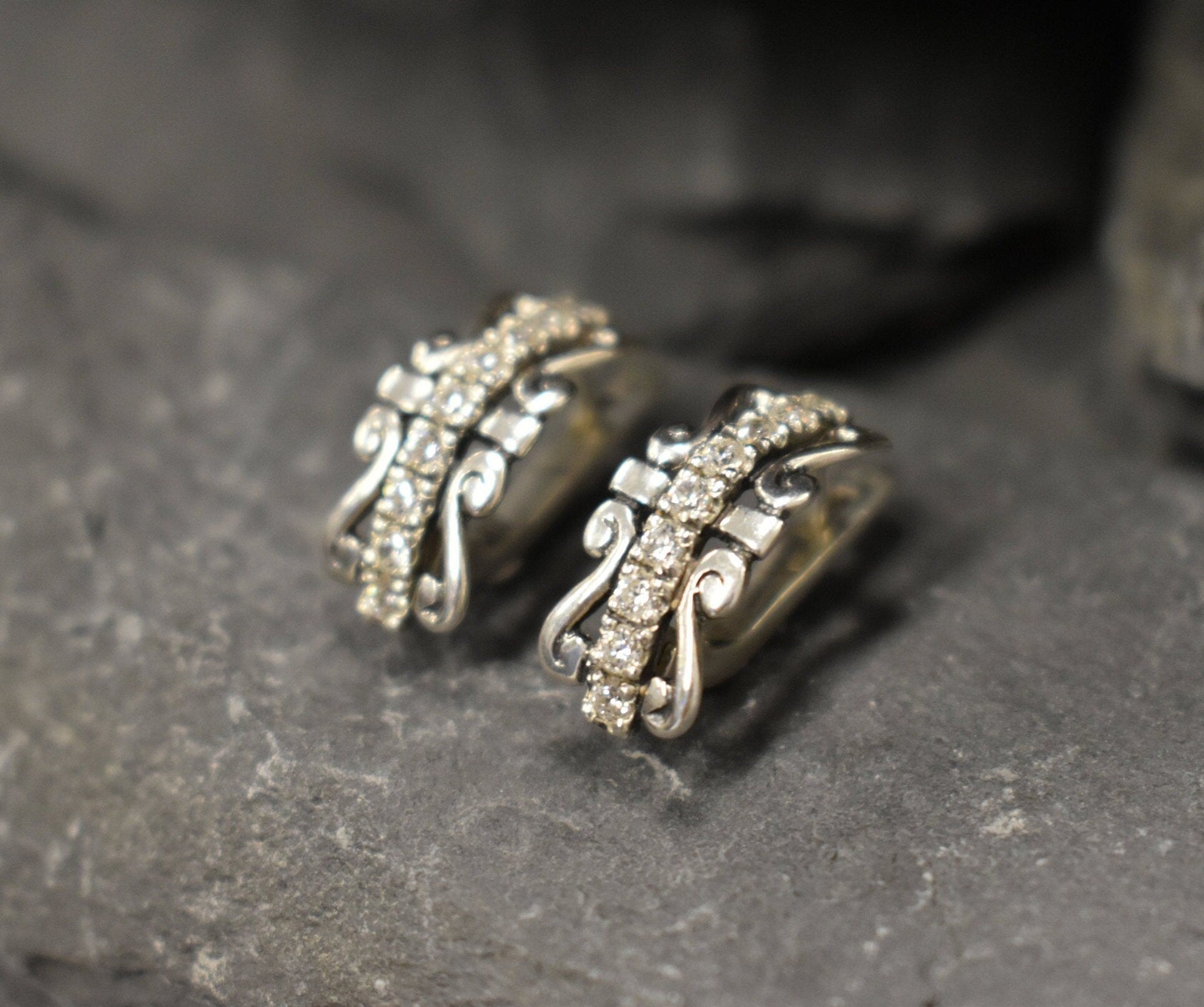 Crown Earrings, Diamond Earrings, Created Diamond, Tiara Earrings, Sparkly Earrings, White Diamond Studs, Diamond Studs, 925 Silver Earrings