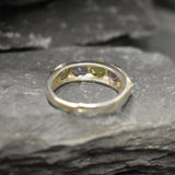 Mutistone Band, Thick Band, Statement Topaz Ring, Wide Band, Birthstone Ring, Sturdy Band, Solid Silver Ring, Peridot, Amethyst, Citrine