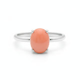 Pink Coral Ring - Angel Skin Coral Ring - Vintage Promise Ring